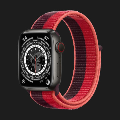 Apple Watch Series 7 41mm Edition Space Black Titanium Case with Sport Loop (Red)